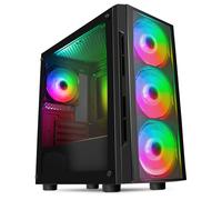 CiT Flash Gaming Matx Case 4x ARGB Fans Tempered Glass Front and Side Panels EPE