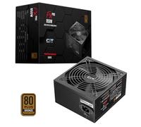 CiT FX Pro 850W PSU Bronze, ATX 3.1 Power Supply PCIe 5.1, PSU 850W Black | Black 850W power supply unit with all 850 watts on the 12V rail, a 12V-2x6 GPU cable, 80 Plus Bronze and a quiet 140mm fan