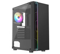 CIT Galaxy Gaming PC Case Mid Tower ATX LED Strip ARGB Fan Tempered Glass Panel