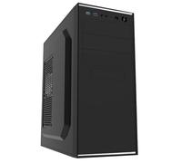 CiT Jet Stream Mid Tower PC Case with Silver Stripe 500W Power Supply - Black