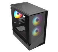 CiT Level 5 Black Micro-ATX Mesh PC Gaming Case with ARGB Fans