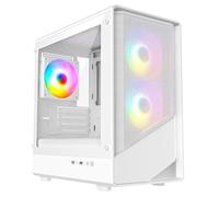 CiT Level 5 White Micro-ATX Mesh PC Gaming Case with 3 x 120mm PWM ARGB Fans Tempered Glass Side Panel - CSCITLEVEL5MW