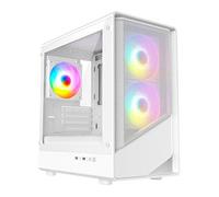 CiT Level 5 White Micro-ATX Mesh PC Gaming Case with ARGB Fans