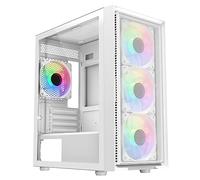CiT Luna Airflow Micro-ATX PC Gaming Case M/ATX with Mesh Front Panel & Tempered Glass Side Panel with 3 Front Infinity ARGB Fans & 1 Rear Infinity ARGB Fan Included | White