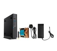 CiT N150C Ultra-Thin Mini-ITX Office PC Case with 120W Laptop Adapter - PWM CPU Cooler - Wi-Fi Antenna - VESA Mountable - USB Type-C - SFF Business Workstation Case | Black