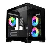 CIT Overseer Black MicroATX PC Case with 3x Celsius Dual-Ring Fans