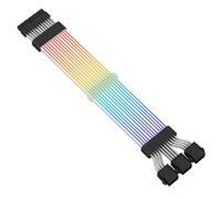 CiT Pro Addressable RGB Power Extension With 16.8 Million Colours - ARGB 3 x 8-Pin 18AWG Cable for PCIe & GPU | White & Black