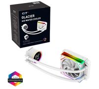 CiT Pro Glacier 120mm 235W TDP Liquid Cooler With Temperature Display - White