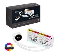 CiT Pro Glacier 240mm LCD Temperature Display AIO Liquid Cooler - White - CIT-PRO-GLW-240-LCD