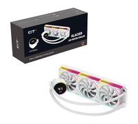 CiT Pro Glacier 360mm White ARGB CPU Liquid Cooler With Display For Performance Metrics, AIO Cooler 360mm CPU Water Cooler For Intel & AMD, Three ARGB Infinity PWM Fans & Temperature Display