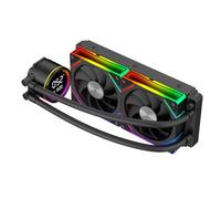 CiT Pro Glacier CPU Cooler AIO 240mm, Liquid AIO Cooler, AM4 AM5 LGA 1851 | Quiet 250W black AIO with screen: this liquid CPU cooler shows live processor temperature and pump speed on a 69.4mm head
