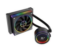 CiT Saturn 120mm AIO CPU Liquid Cooler - 120mm Radiator - 120mm Saturn ARGB PWM Fans - Smart Digital CPU temperature Display - AM5, AM4 - LGA 1700, 1200/115X, 1366, 2011, 2066 Compatible | Black