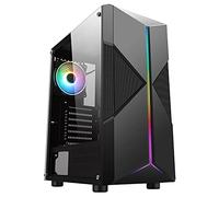 CiT Pyro ARGB PC Gaming Case, ATX, 1 x 120mm ARGB Fan Included, ARGB LED Strip Included, 3 Pin AURA Sync, 8 Fan Support, Water-Cooling Ready | Black