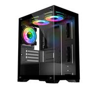 CIT Range Black MicroATX PC Case with 3x Celsius Dual-Ring Fans
