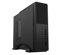 CiT S014B Slim Micro ATX Case with 300 W PSU Built-In Card Reader - Black