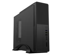 CiT S014B Slim Micro ATX Case with 300 W PSU Built-In Card Reader - Black
