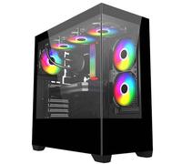 CiT Sense Black ATX Gaming Case with Tempered Glass Front and Side Panels - CIT-SENSE-B