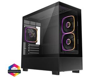 CIT Solar MATX ARGB Two-Sided Tempered Glass Gaming Case - Black - CIT-SOLAR-BLK