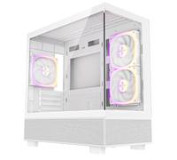 CiT Solar Mid-Tower Gaming PC Case - Dual Tempered Glass Micro ATX PC Case with 3 x 120mm Infinity ARGB Fans and 6-Port PWM Fan Hub included, 360mm AIO Support, USB 3.0, USB 2.0, HD Audio/Mic | White