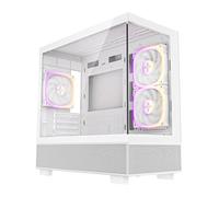 CiT Solar White Micro-ATX Tempered Glass PC Gaming Case with ARGB Fans