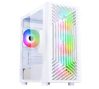 CiT Terra Micro-ATX PC Gaming Case M/ATX with Tempered Glass Side Panel with 3 Front ARGB Infinity Fans & 1 Rear ARGB Infinity Fan Included | White