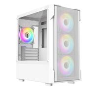 CiT Tornado White Micro-ATX PC Computer Case With Mesh Front Panel & Tempered Glass Side Panel With Motherboard Compatibility & 4 x 120mm ARGB Infinity Fans Included