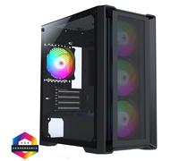 CiT Vento Micro-ATX PC Gaming Case M/ATX with Mesh Front Panel & Tempered Glass Side Panel with 3 Front ARGB Fans & 1 Rear ARGB Fan Included | Black