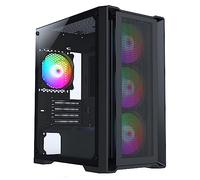 CiT Vento Micro-ATX PC Gaming Case M/ATX with Mesh Front Panel & Tempered Glass Side Panel with 3 Front ARGB Fans & 1 Rear ARGB Fan Included | Black