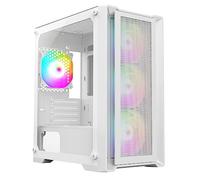 CiT Vento Micro-ATX PC Gaming Case M/ATX with Mesh Front Panel & Tempered Glass Side Panel with 3 Front ARGB Fans & 1 Rear ARGB Fan Included | White