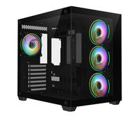 CiT Vision Black Mid Tower Tempered Glass PC Gaming Cube Case