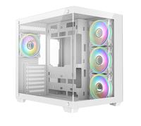 CiT Vision White ATX Gaming Cube with Tempered Glass Front and Side Panels - CIT-VISION-W