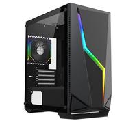 CiT Volt Black Micro-ATX PC Computer Case With ARGB LED Strip & Tempered Glass Side Panel With Motherboard Compatibility & 1 x 120mm ARGB PWM & 1 x 120mm Black PWM Fans Included
