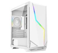 CiT Volt Gaming PC Case, Micro ATX PC Case, ARGB Fan, Tempered Glass, White | Compact micro ATX computer case with pre-installed ARGB fan, Volt light strip, space for 8 fans and 280mm radiator support