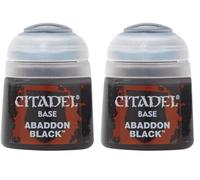 Citadel Games Workshop Paint - Warhammer - Base Abaddon Black - 21-25 (Pack of 2)