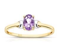 Citerna 9 ct Yellow and White Gold Amethyst Birth Stone Ring - Size O