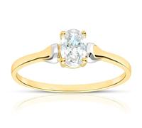 Citerna 9 ct Yellow and White Gold Cubic Zirconia Birth Stone Ring - Size H
