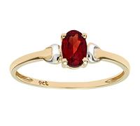 Citerna 9 ct Yellow and White Gold Garnet Birth Stone Ring - Size R
