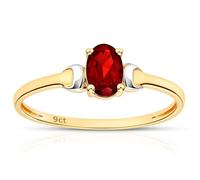 Citerna 9 ct Yellow and White Gold Garnet Birth Stone Ring - Size S