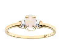 Citerna 9 ct Yellow and White Gold Opal Birth Stone Ring - Size R