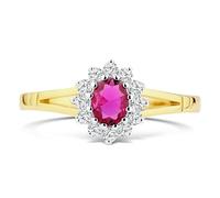 Citerna 9 ct Yellow and White Gold Stone Set Cluster Ring - Size M