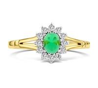 Citerna 9 ct Yellow and White Gold Stone Set Cluster Ring - Size U