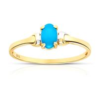 Citerna 9 ct Yellow and White Gold Turquoise Birth Stone Ring - Size N