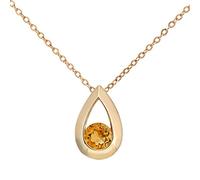 Citerna 9 ct Yellow Gold 0.20 ct Citrine Teardrop Pendant + 46 cm Chain