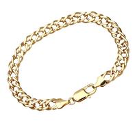 Citerna 9 ct Yellow Gold 5 g Chunky Double Curb Bracelet of 19 cm/7.5 inch Length and 7 mm Width