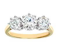 Citerna 9 ct Yellow Gold CZ Three Stone Ring - Size O