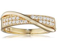 Citerna 9 ct Yellow Gold Eternity Ring with CZ Stones in Kiss Design