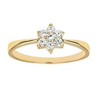 Citerna 9 ct Yellow Gold Stone Set Daisy Cluster Ring - Size O