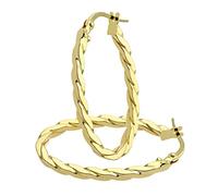 Citerna 9ct Gold Braided Oval Hoop Earrings for Women - Earrings with Elegant Italian Craftsmanship & Secure Pierced Back - Authentic Gold Jewellery in Luxury Gift Box