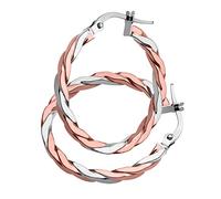 Citerna 9ct Rose and White Gold Earrings for Women - 9 CT Gold Hoop Earrings with Elegant Italian Craftsmanship & Secure Pierced Back - Authentic Gold Jewellery in Luxury Gift Box