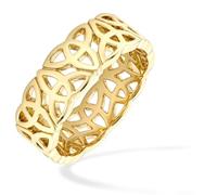 Citerna 9ct Yellow Gold 3.7g Celtic Trinity Ring - Elegant Woven Filigree Design Band for Women,Size Q